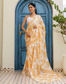 Ready To Wear Yellow Georgette Printed Saree