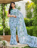 Ready To Wear Multicoloured Georgette Floral Printed Saree