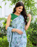 Ready To Wear Multicoloured Georgette Floral Printed Saree