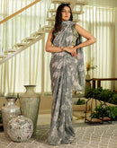 Ready To Wear Multicoloured Georgette Floral Printed Saree