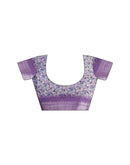 Ready To Wear Violet Dola Silk Printed Saree