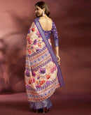 Ready To Wear Peach Dola Silk Printed Saree