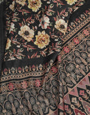 Ready To Wear Black Dola Silk Printed Saree