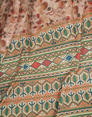 Ready To Wear Rose Pink Dola Silk Printed Saree
