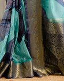 Ready To Wear Grey Silk Printed Saree