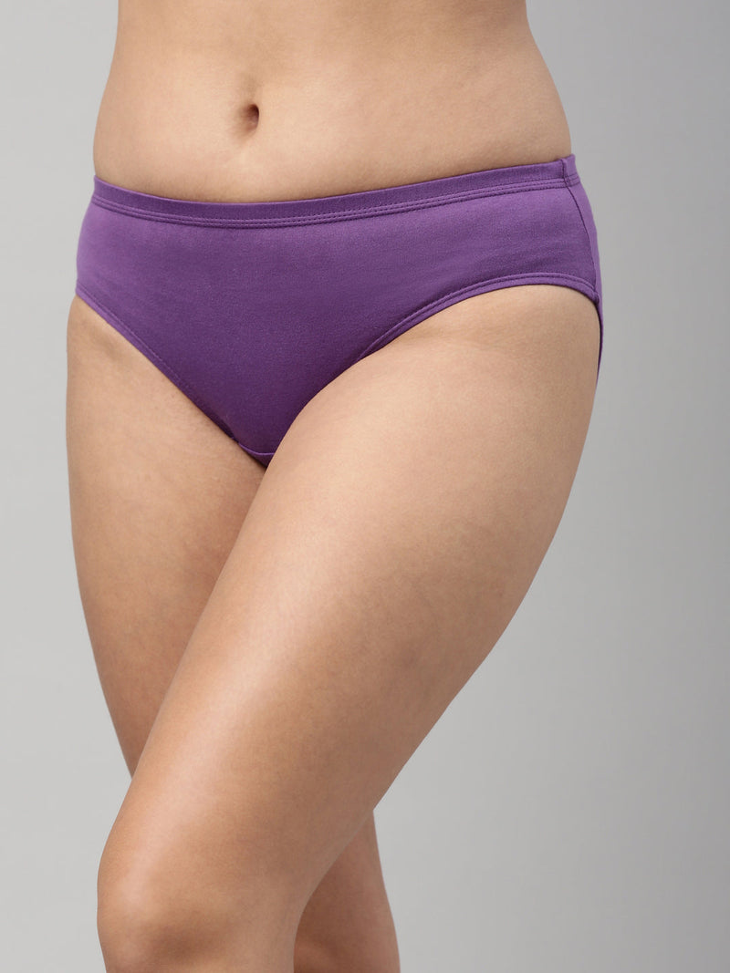 Amelie 101 Solid Soft Cotton Hipster Panty for Women - Assorted Colours AS01