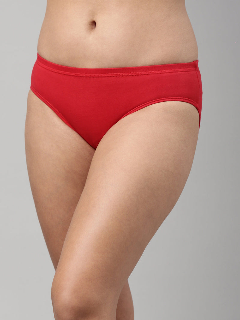 Amelie 101 Solid Soft Cotton Hipster Panty for Women - Assorted Colours AS04