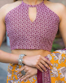 Yellow Cotton Printed Saree