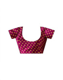 Dark Purple Satin Printed Saree