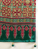 Maroon Satin Printed Saree