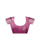 Pink Shimmer Embroidery Saree