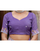 Lavender Shimmer Embroidery Saree