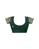 Bottle Green Silk Embroidery Saree