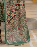 Ready To Wear Green Cotton Printed Saree
