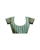 Ready To Wear Green Cotton Printed Saree