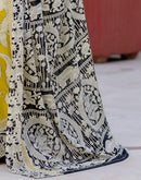 Ready To Wear Yellow Cotton Printed Saree