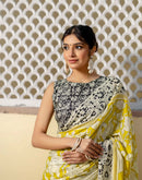 Ready To Wear Yellow Cotton Printed Saree