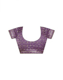 Lavender Shimmer Tissue Sequence Embroidery Saree