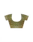 Mehandi Green Shimmer Tissue Sequence Embroidery Saree