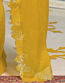 Yellow Shimmer Stone Work Swarovski Saree