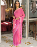 Pink Shimmer Stone Work Swarovski Saree