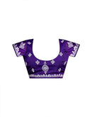 Light Purple Shimmer Embroidery Saree