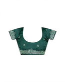 Pista Green Shimmer Embroidery Saree