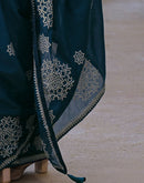 Rama Blue Shimmer Sequence Embroidery Saree
