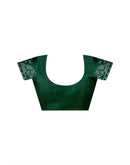 Dark Green Shimmer Stone Work Swarovski Saree