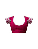 Dark Rani Pink Shimmer Stone Work Embellished Saree