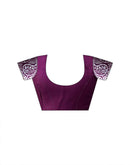 Purple Shimmer Stone Work Swarovski Saree