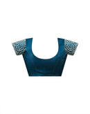 Navy Blue Shimmer Stone Work Swarovski Saree