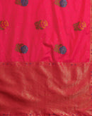 Bright Pink Silk Woven Banarasi Saree