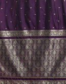 Dark Purple Silk Woven Banarasi Saree