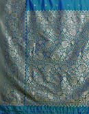 Turquoise Blue Silk Woven Kanjivaram Saree