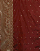 Maroon Silk Woven Kanjivaram Saree