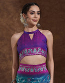 Teal Blue Silk Woven Banarasi Saree