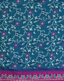 Teal Blue Silk Woven Banarasi Saree