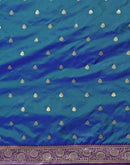 Teal Blue Silk Woven Banarasi Saree