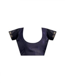 Navy Blue Silk Woven Kanjivaram Saree