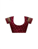 Maroon Chiffon Printed Lace Saree