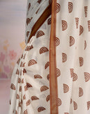 Ready To Wear Off White Silk Printed Saree