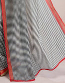 Ready To Wear Off White Silk Printed Saree