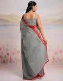 Ready To Wear Off White Silk Printed Saree