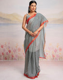 Ready To Wear Off White Silk Printed Saree