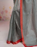 Ready To Wear Off White Silk Printed Saree
