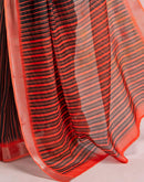 Ready To Wear Black Silk Printed Saree