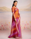 Ready To Wear Multicoloured Silk Printed Saree