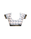 Ready To Wear Blue Silk Floral Printed Saree