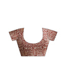 Rust Cotton Printed Saree